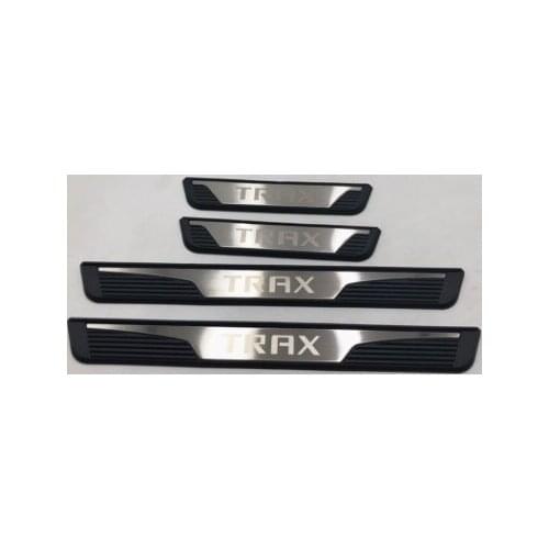 For Car Accessories Sticker Chevrolet TRAX 2014-2019 Door Sill Scuff Plates Car Styling high quality ABS Protector Guard 4pcs