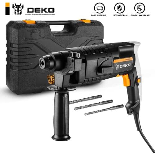 DEKO DKRH20H3 Multifunctional Rotary Hammer with BMC&3pcs Accessories Electric Demolition Hammer Impact Drill Punch Power Tools
