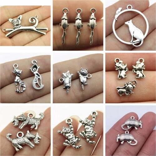 Jewelry findings components Cat And Mouse Charms for bracelets charm pendant