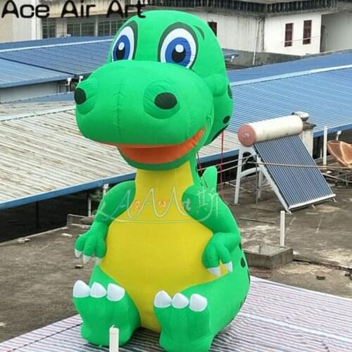 Giant 5m attractive green inflatable dinosaur model for advertising and display in Jurassic park