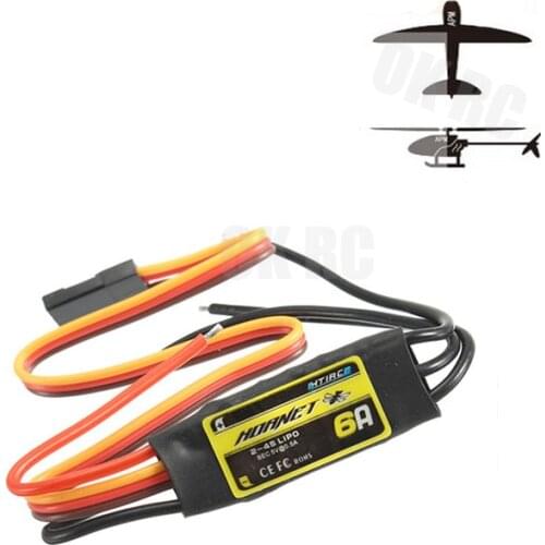HTIRC Hornet 6A Fix-wing ESC Brushless ESC 2-4S LiPo 5V BEC 0.5A Electronic Speed Controller for Fixed-wing Airplane RC Drones