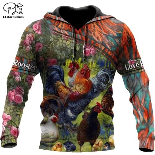 PLstar Cosmos Artistic Farm Chicken 3D Printed Hoodies Sweatshirts Zip Hooded For Men And Women Casual Streetwear Style-C11