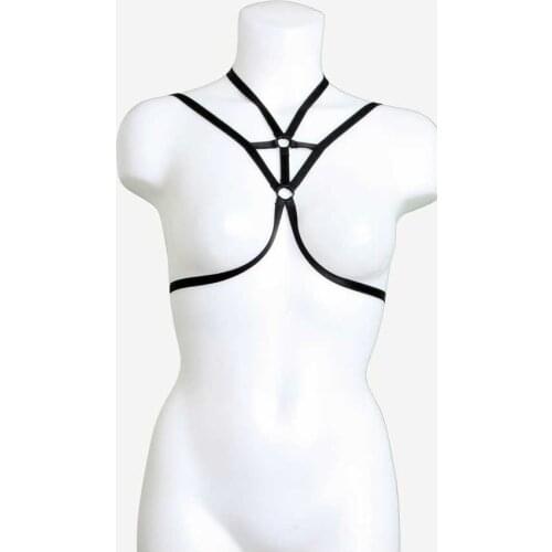 LOOK FOR YOUR WONDERFUL NIGHTS WITH ITS STUNNING WOMENS ELEGANT LINGERIE Ring Detail Harness Bralet Accessory FREE SHIPPING