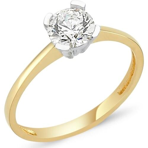 14k (585) Gold Solitaire Ring. (15 Size)