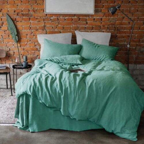 3pcs Set Natural Linens Pure Bed Linen Duvet Cover Pillowcases French Flax Bedding Queen King Size Bed Linen Funda Nordia Cama