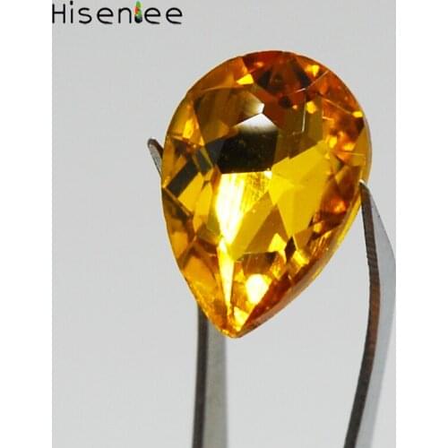 6~30mm Waterdrop Shape Crystal Glass Topaz Rhinestone Point Back Decorations 3D Beautiful Manicure Gem DIY