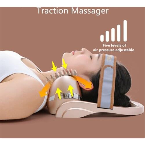Airbag Squeeze Cervical Spine Vibration Massager Heating Thermostatic Neck Protector Compress Physiotherapy Massage Pillow