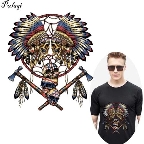 Mexican Sugar Skull Patches Thermo Stickers On Clothes Application Of One Heat-Sensitive Patches For Clothes Heat Transfer Patch