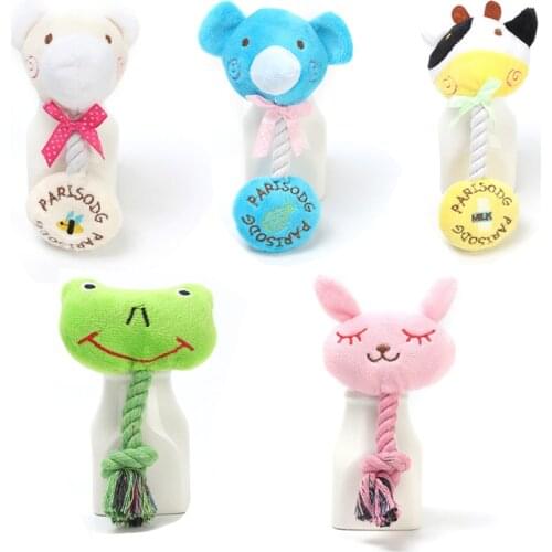Cute Dog Squeak Toy Plush Chew Toys For Dog Toy Durability Pet Ropes Toy For Dogs Supplies Funny Puppy Pet Toy Fit For All Pets