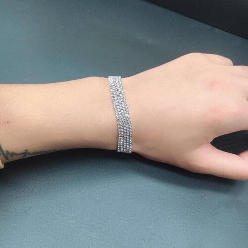 Fashion crystal mens Tennis Bracelet Zircon Bracelet Chain shiny Rhinestone womens bracelet Jewelry