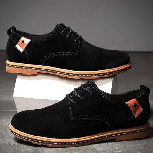 Men Shoes Suede Leather Men Flats Loafers High Quality Outdoor Men Sneakers Male Casual Shoes Business Formal Shoe