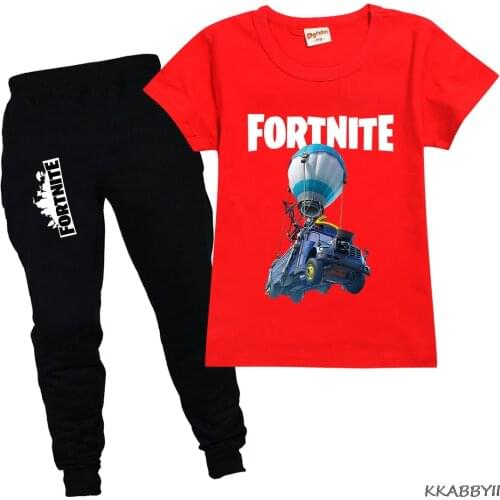 Clothes Boys Clothing Childrens Sets Spring Summer Cotton Fortnites T Shirt + Pants 2 Pcs Sets Kids Toddler Girls
