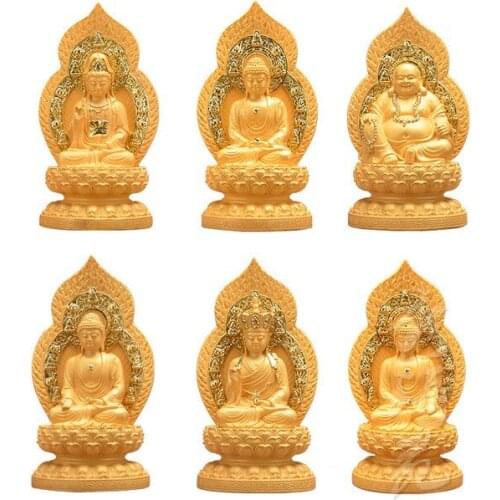 Resin golden avalokitesvara amida Buddha shakyamuni Buddha medicine guru Buddha maitreya crafts home decoration supplies temple
