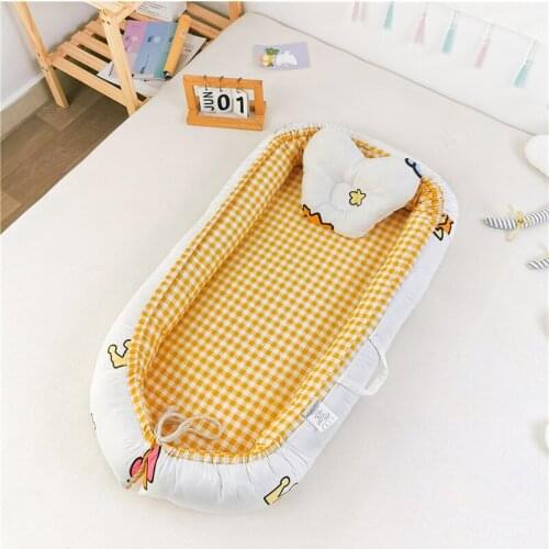 Portable Baby Bionic Bed Cotton Cradle Baby Bassinet Bumper Folding Sleep Nest for Toddler Newborn Play Mat Travel Cotton Bed