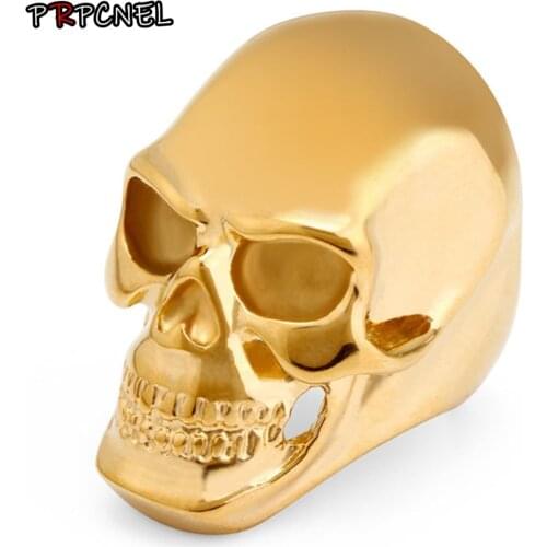 Drop Shipping Size 8 to 13 Heavy Dull Polishing Death Skull Ring 316L Stainless Steel Jewelry Real Cool Skull Biker Ring