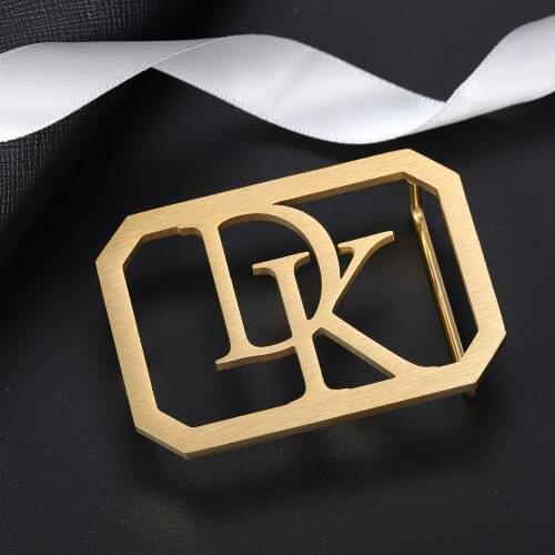 High Quality PU Leather Belt Custom Pesonlized Stainless Steel Double Letter Belt Buckle Unisex Accessories Gift For Friend
