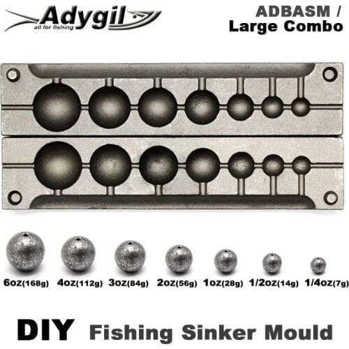 Adygil DIY Fishing Ball Sinker Mould ADBASM/Large Combo Ball Sinker 7g 14g 28g 56g 84g 112g 168g 7 Cavities