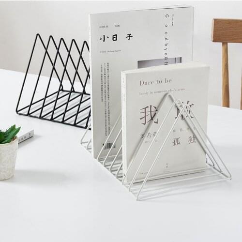 Nordic Home Decoration Accessories Metal Wrought Iron Bookend Storage Shelf Book Stand Storage Book Organizer For Studyroom