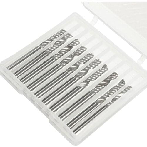 10pcs/lot 4mm Shank Single Flute Carbide Spiral End Mill Cutter CNC Router Bits 22mm CEL Drop Shipping