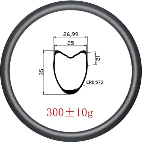 LIGHT 300g 35x25mm Tubular carbon rim disc brake 25mm wide 700C Road Gravel race bike UD 3K 12K matte glossy 18h 20h 21h 24h 28h