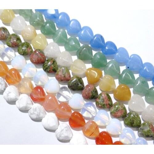 10x10mm Natural stone crystal tiger eye Agates Heart shape Bead for DIY Jewelry Making Bracelet pendant 40pcs strand