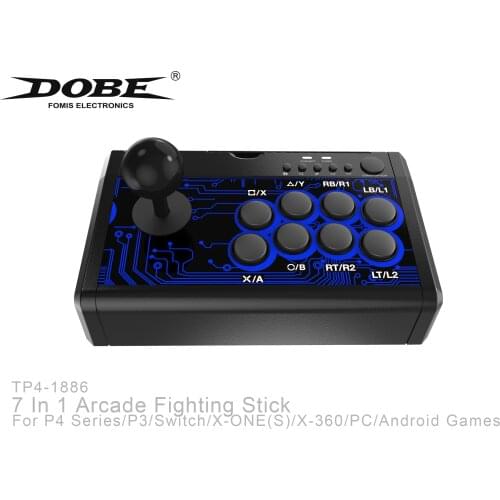 TP4-1886 7 In 1 Arcade Fighting Joystick for PS4 Series/PS3/Switch/X-ONE(S)/X-360/PC/Android Games