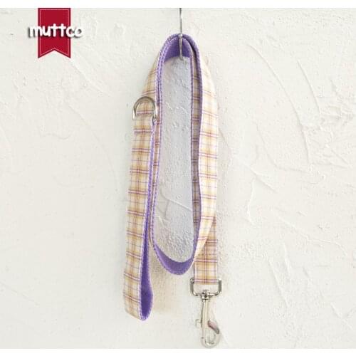 MUTTCO unique design fashionable bow tie handmade dog leash ASTER PLAID dog leash 5 sizes UDL100