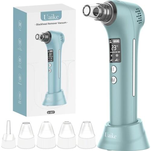 Uaike Rechargeable Blackhead Remover Vacuum Facial Pore Cleanser Hot and Ice Compress Skin Care Electric Acne Comedone Extractor