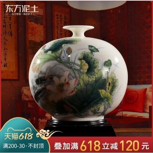 Oriental soil dehua white porcelain hand-painted vases furnishing articles ceramic classical sitting room adornment/year