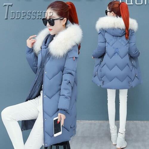 2019 Korean Casual Padded Women Parkas Hooded Plus Size Candy Color Female Parka Coat