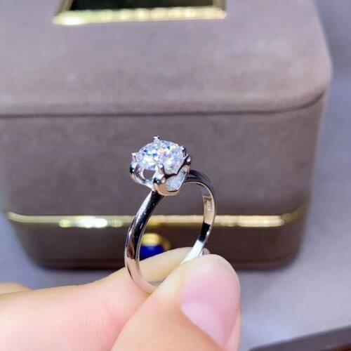 Heart style crackling moissanite ring for women jewelry engagement ring for wedding 925 silver ring birthday gift