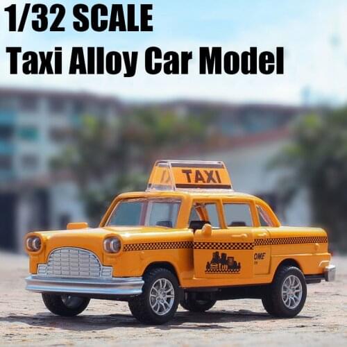 1:32 Alloy Car Classic Taxi Sound and Light Music Model Arrangements Collection Gifts For Boys Toys Free Shipping