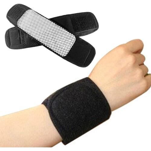 Outdoor Pain Relief Sports Safety Bracers Power Magnetic Therapy Heat Wrist Brace Care Support Strap 1 Pair Heated bracer