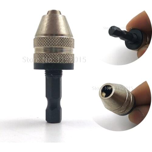 1 Pcs 0.3-3.6mm Mini Electric Grinder Drill Chuck Powerhand tool 6.35mm Hexagonal Shank Universal Keyless Drill Bit Converter