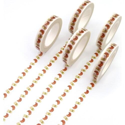 1 PCS Creative Mini Croissant And Drink Washi Masking Tape Office Supply Tapes Japanese Washi Tape DIY Scrapbooking Sticker