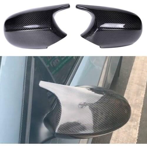 2xMirror Cover E90 Car Side Door Rearview Side Mirror Cover Cap For BMW E90 E91 2005-2007 E92 E93 2006-2009 M3 Style E80 E81 E87