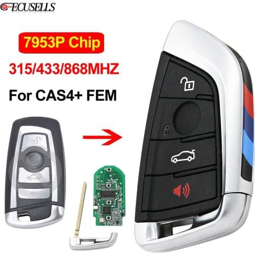 3+1/4 Button Remote Car Key 315MHz 433Mhz 868Mhz 7953P Chip for BMW 1 2 3 4 5 6 7 Series X1 X3 F Chassis CAS4+ FEM 2011-2017