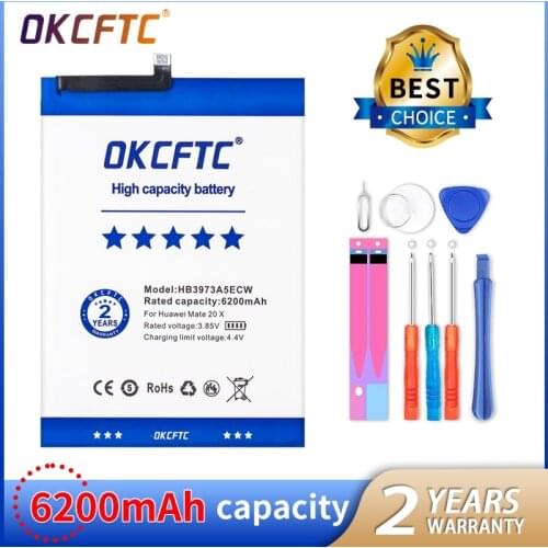 OKCFTC HB3973A5ECW 6200mAh Battery for Huawei Honor Note 10 RVL-AL09 RVL-AL10 Mate 20 X 20X Mate20X EVR-AL00 / Honor 8X Max