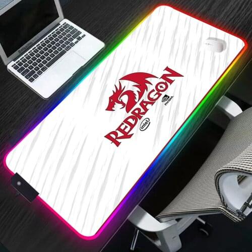 Large RGB Mouse Pad Gamer Keyboard REDRAGON Desk Mat Cute Girl Mouse Mats LED Gaming Accessories Mousepad Xxl For Computer Rug