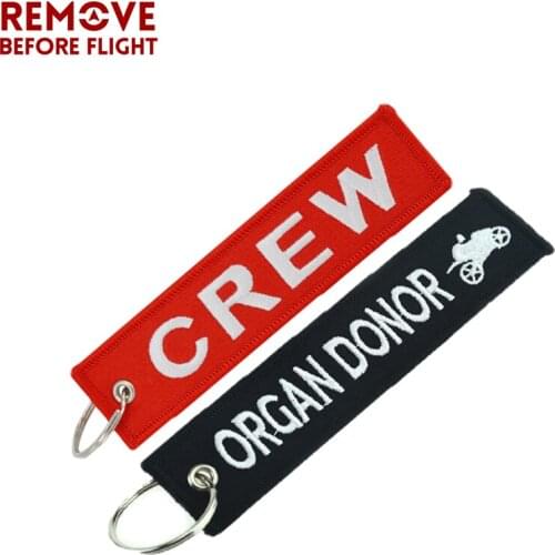 2PCS/SET Remove Before Flight Key Chain Red Black Embroidery Safety Luggage Tag Key Ring for Motorcycle Car Keychains Bijoux