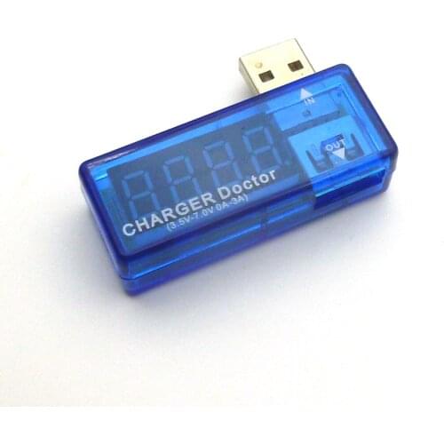 Blue Digital USB Mobile Power charging current voltage Tester Meter Mini USB charger doctor voltmeter ammeter