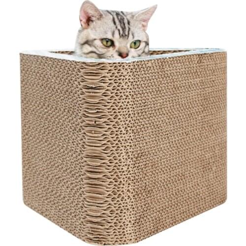 Corrugated Cat Scratch Board Pad Grinding Nails Interactive Protecting Furniture Cat Toy Large Size Catw Scratcher Toy Cardboard