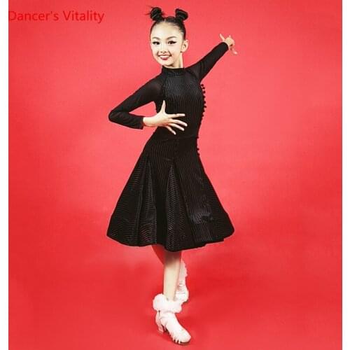 Latin Dance Child Fashion Dress Performance Competitions Clothes Female Adult Profession Practice Dancing Clothing Autumn