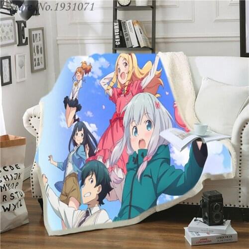 Anime Eromanga Sense Izumi Sagiri 3D Printed Fleece Blanket for Beds Thick Quilt Bedspread Sherpa Throw Blanket Adults Kids 01