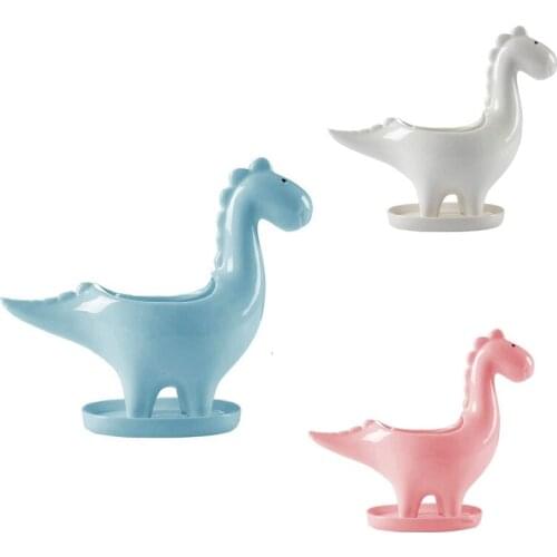 Dinosaur Shape Ceramic Succulent Plant Pot, Multifunctional Bonsai Plant Vase-Home Office Garden Decoration