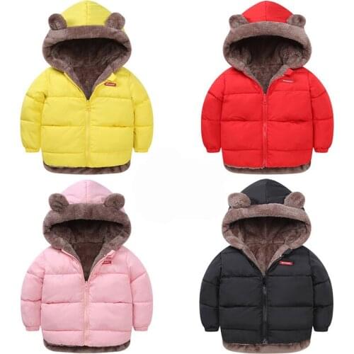 Winter Boys Coat 1-5Y Children Clothes Long Sleeve Kids Jacket For Girls Warm Outerwear Warm Hooded Jackets Boys Clothes