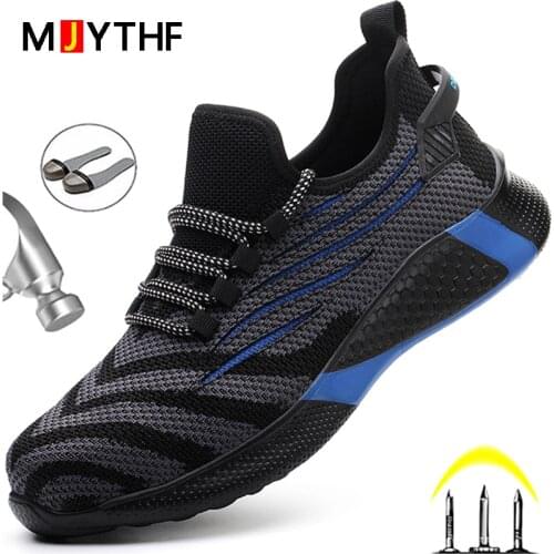 Lightweight Sport Safety Shoes Men Anti-smash Work Shoes Sneakers Men Indestructible Shoes Anti-puncture Steel Toe Shoes boots