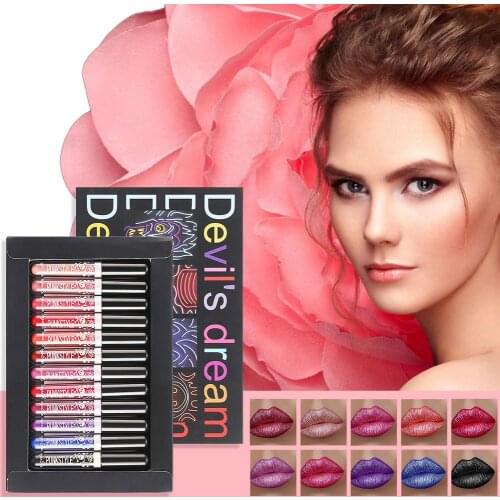 Glitter Liquid Lipstick Set Halloween Long Lasting Lipgloss Kit Waterproof Non-sticky and Moisturizing Lip Gloss