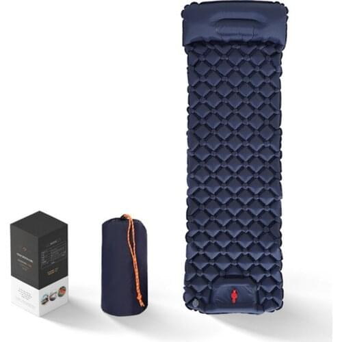 Outdoor Sleeping Pad Camping Inflatable Air Mattress Travel Mat Folding Bed Ultralight Air Cushion Pillows Hiking Trekking