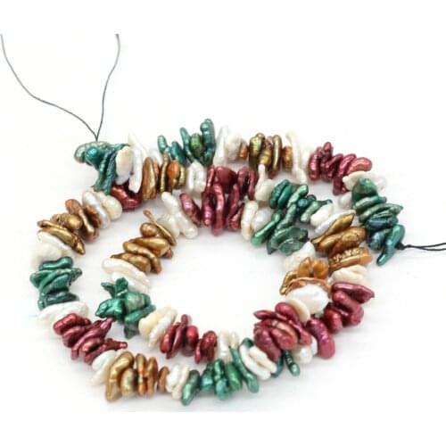 Natural Pearl Regeneration Beads Multicolor Special-Shaped Baroque Pearl Loose Beads For Jewelry Making DIY Necklace Length 36cm